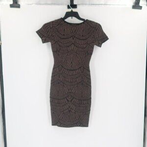 John + Jenn Women's Black Gold Sparkly Bodycon Dress Size XS